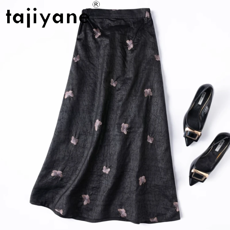 TAJIYANE 100% Mulberry Silk Cracked Pattern Long Skirts for Woman Vintage Black Skirt 2025 New Arrivals Summer Clothes юбка
TAJIYANE 100% Mulberry Silk Cracked Pattern Long Skirts for Woman Vintage Black Skirt 2025 New Arrivals Summer Clothes юбка