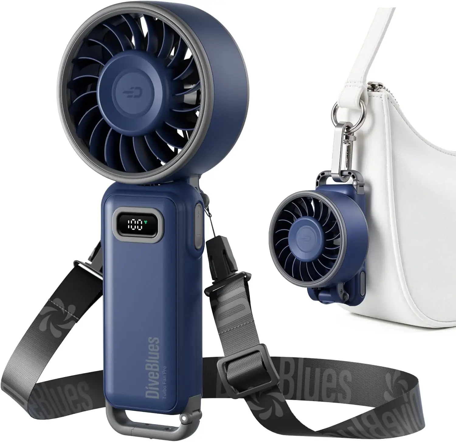 Portable Handheld Fan, 7.4m/s High Speed Turbo Fan, 180° Foldable 4-in-1 Personal Neck Fan Integrated Carabiner Clip, 100 Speed Stepless Control, USB-C Rechargeable, 12H Battery, Fanzy D6036
Portable Handheld Fan, 7.4m/s High Speed Turbo Fan, 180° Foldable 4-in-1 Personal Neck Fan Integrated Carabiner Clip, 100 Speed Stepless Control, USB-C Rechargeable, 12H Battery, Fanzy D6036