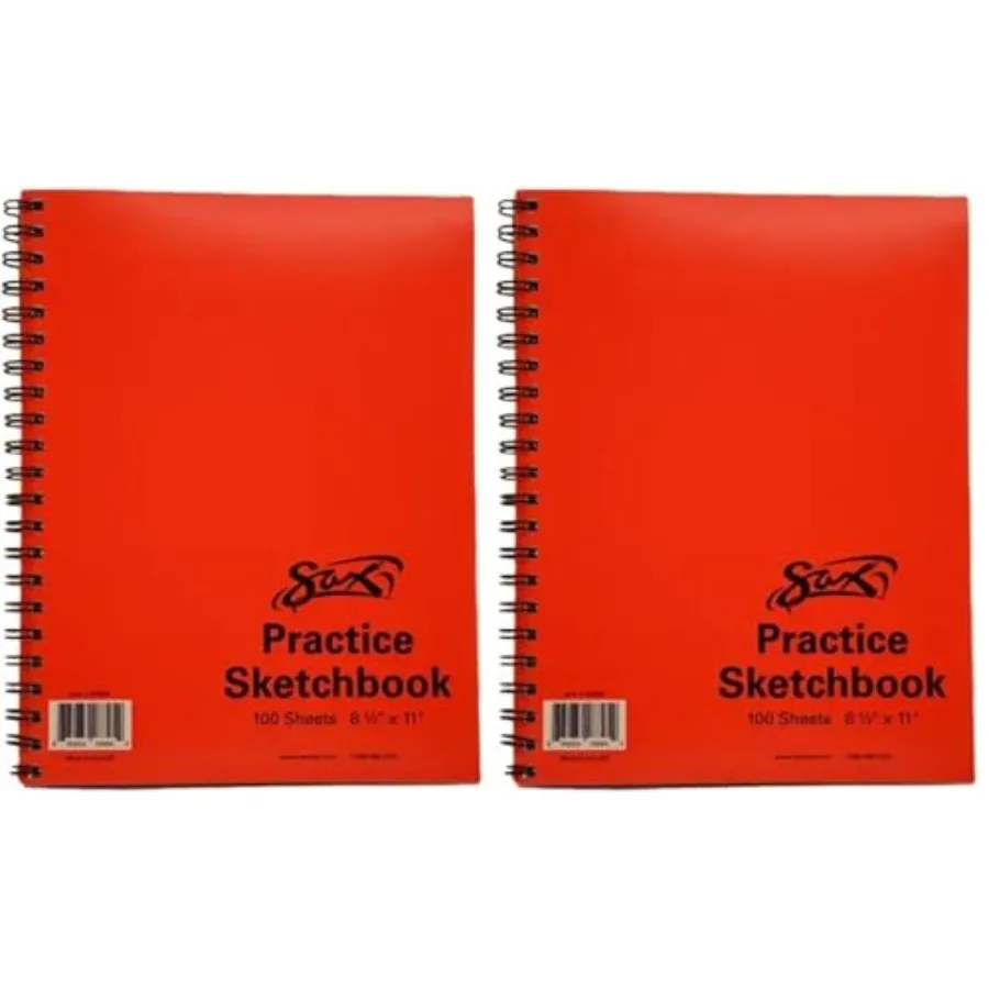457568 Spiralbound Practice Sketchbook - 8 1/2 x 11 Inch - 100 Sheets per Pad - White Pack of 2
457568 Spiralbound Practice Sketchbook - 8 1/2 x 11 Inch - 100 Sheets per Pad - White Pack of 2