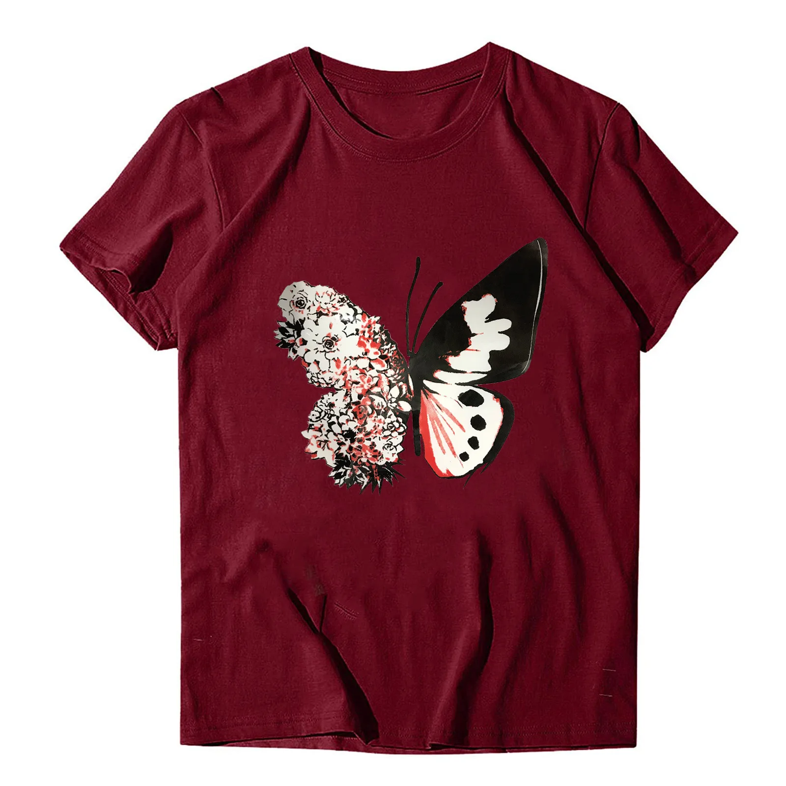 2023 Summer Women's Top Butterfly Print Round Neck Short Sleeve T-Shirt Fashion Commuter Casual Versatile Bottoming Shirt Lady
2023 Summer Women's Top Butterfly Print Round Neck Short Sleeve T-Shirt Fashion Commuter Casual Versatile Bottoming Shirt Lady