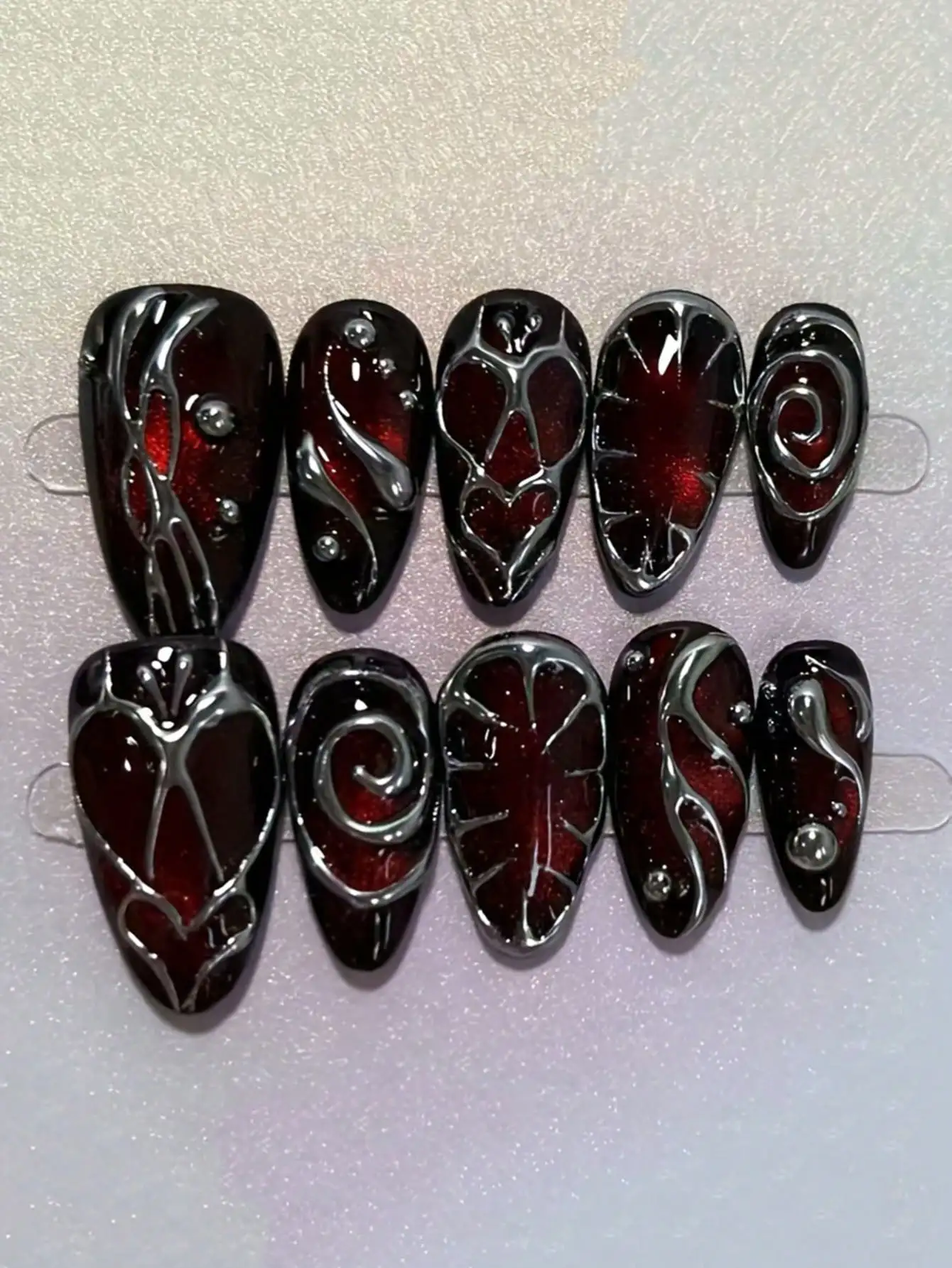 Ten-Piece Gothic Punk-Style Handmade Nail Stickers, Nail Art Accessories, Nail Sets, Nail Supplies, Handmade Nails, Nail Art Art, Y2K Style, Summer, Nail Decorations, Women's Gifts, Suitable For Girls And Ladies For Everyday Party Wear.
Ten-Piece Gothic Punk-Style Handmade Nail Stickers, Nail Art Accessories, Nail Sets, Nail Supplies, Handmade Nails, Nail Art Art, Y2K Style, Summer, Nail Decorations, Women's Gifts, Suitable For Girls And Ladies For Everyday Party Wear.