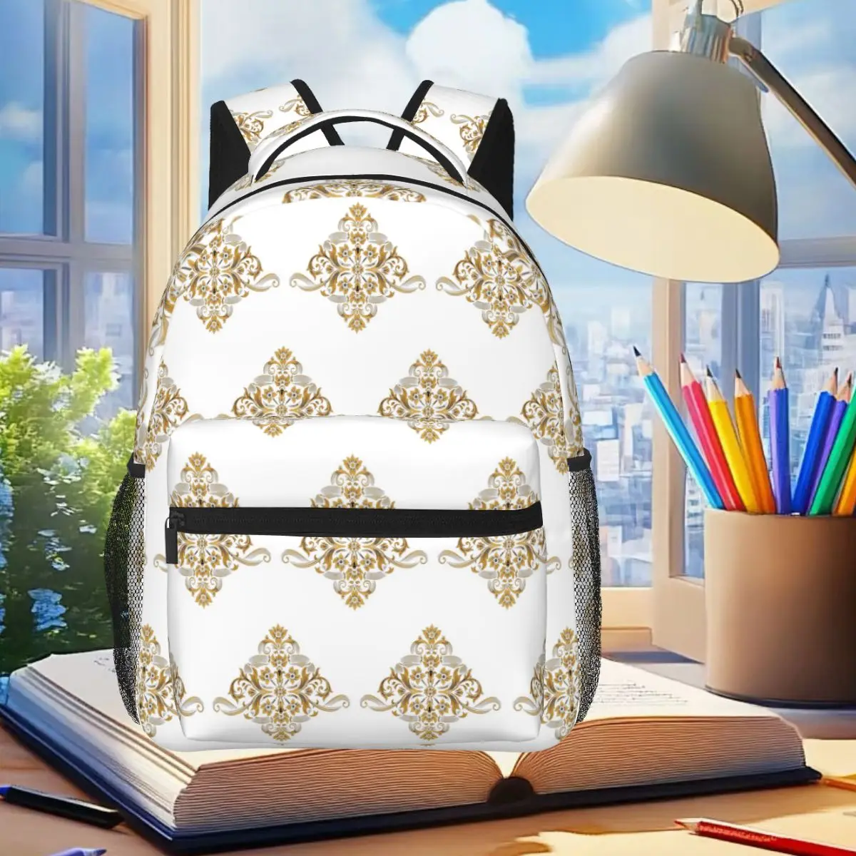 Golden Floral Ornament - Elegant Black And Gold Backpack Student Boys Girls BookBag Kids School Bag Computer Shoulder Bags
Golden Floral Ornament - Elegant Black And Gold Backpack Student Boys Girls BookBag Kids School Bag Computer Shoulder Bags