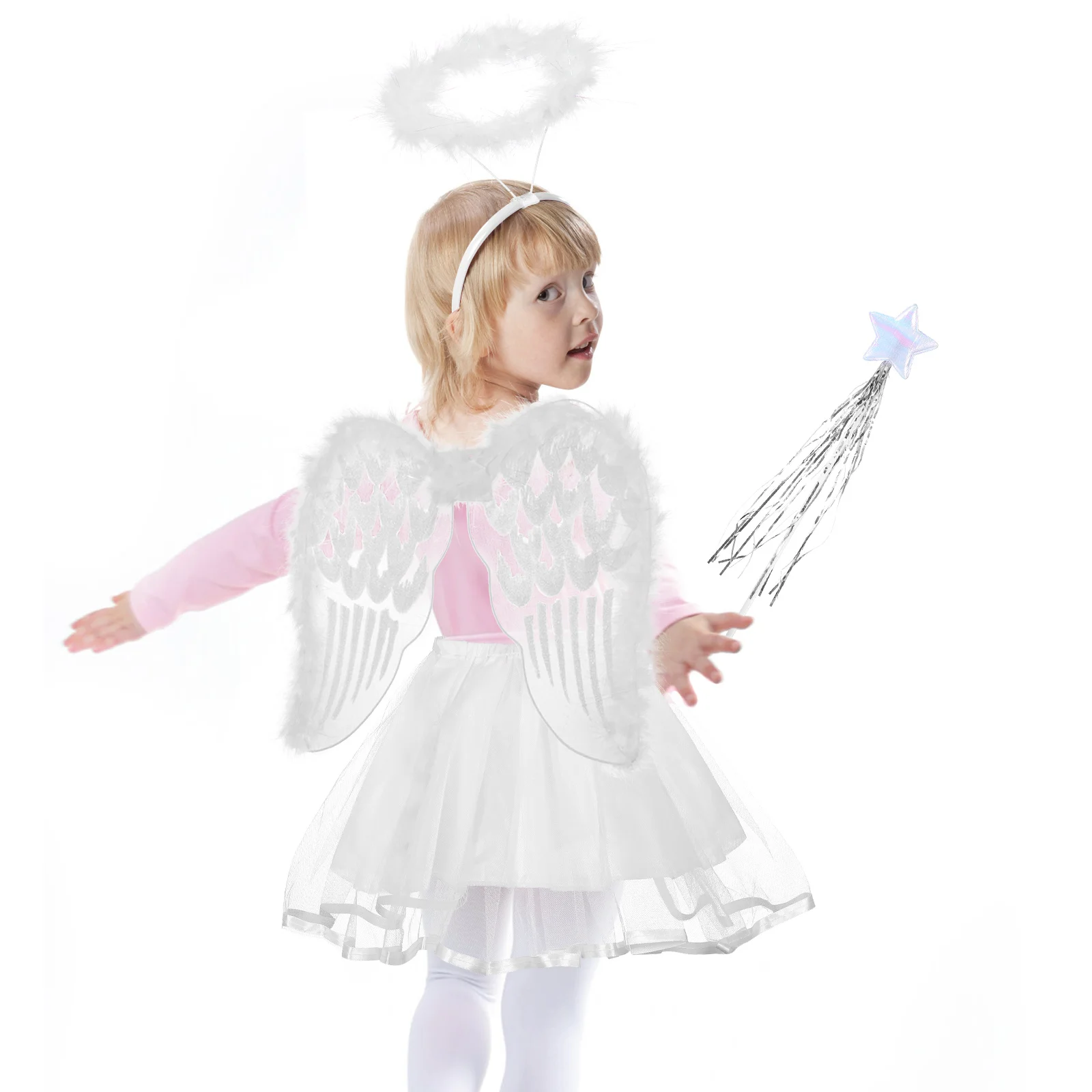 4pcs Tutu Skirt Set Fairy Costume For Girls Angel Wing Headband Wand Outfit Party Cosplay Gift Princess Dress Ensemble Role Play
4pcs Tutu Skirt Set Fairy Costume For Girls Angel Wing Headband Wand Outfit Party Cosplay Gift Princess Dress Ensemble Role Play