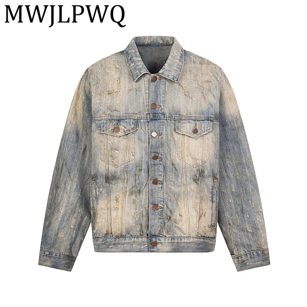 MWJLPWQ American Hot Drilling Washed Denim Jacket Street Style Lapel Heavy Distressed Trendy Coat 2025 Spring Autumn New 21401
MWJLPWQ American Hot Drilling Washed Denim Jacket Street Style Lapel Heavy Distressed Trendy Coat 2025 Spring Autumn New 21401