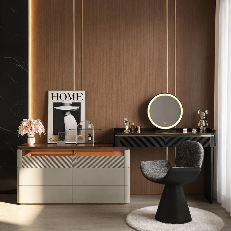Yjq Italian minimalist dresser chest cabinet integrated bedroom high-end bedside jewelry cabinet makeup table
Yjq Italian minimalist dresser chest cabinet integrated bedroom high-end bedside jewelry cabinet makeup table