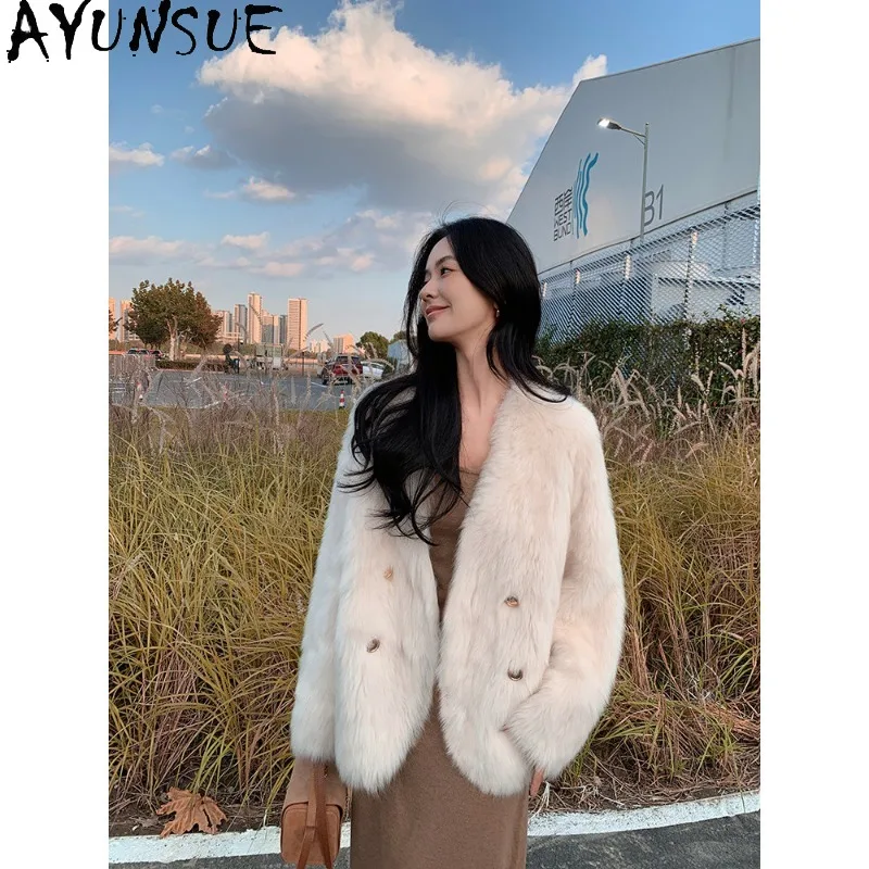 AYUNSUE Natural Tuscan Shearling Jackets for Woman Winter Warm Fashion Outerwears Korean V-neck Jacket Woman Clothes Jaqueta
AYUNSUE Natural Tuscan Shearling Jackets for Woman Winter Warm Fashion Outerwears Korean V-neck Jacket Woman Clothes Jaqueta