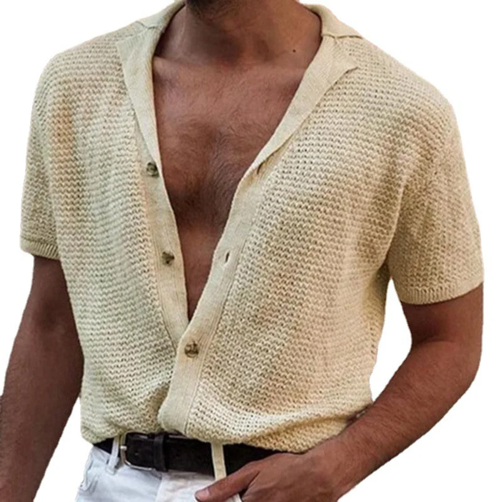 Men's Summer Casual Knit Polo Shirt Summer Lightweight Solid Color Short Sleeve Crochet Knit Top Casual Loose Fit
Men's Summer Casual Knit Polo Shirt Summer Lightweight Solid Color Short Sleeve Crochet Knit Top Casual Loose Fit