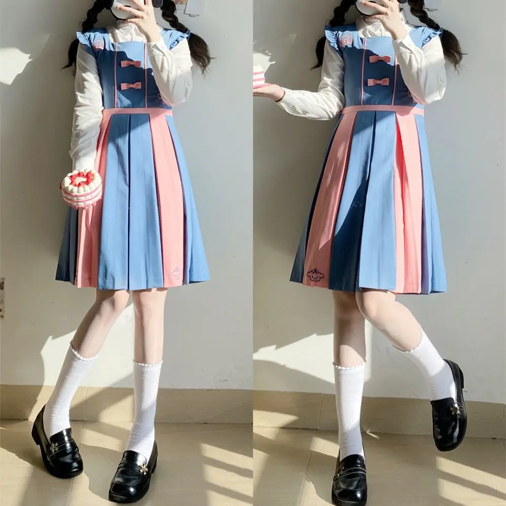 Японская женская юбка с вышивкой, японская униформа, платье-жилет
Японская женская юбка с вышивкой, японская униформа, платье-жилет