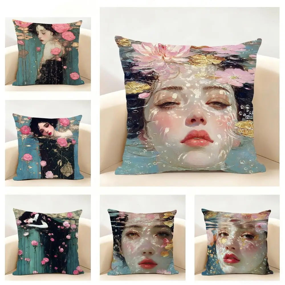 Art K-Klimt oil painting style illustration Cushion Cover Linen Pillowcase Soft for Sofa Bed Home Room Decor
Art K-Klimt oil painting style illustration Cushion Cover Linen Pillowcase Soft for Sofa Bed Home Room Decor