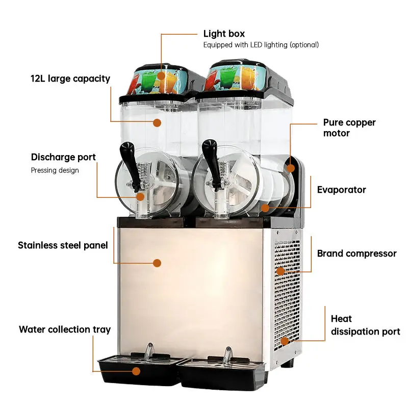 Moseener Commercial Slushie Machine Boba Tea Equipment Lushy Ice Cream Machine with 3 Tanks Drink Dispenser for Restaurant
Moseener Commercial Slushie Machine Boba Tea Equipment Lushy Ice Cream Machine with 3 Tanks Drink Dispenser for Restaurant