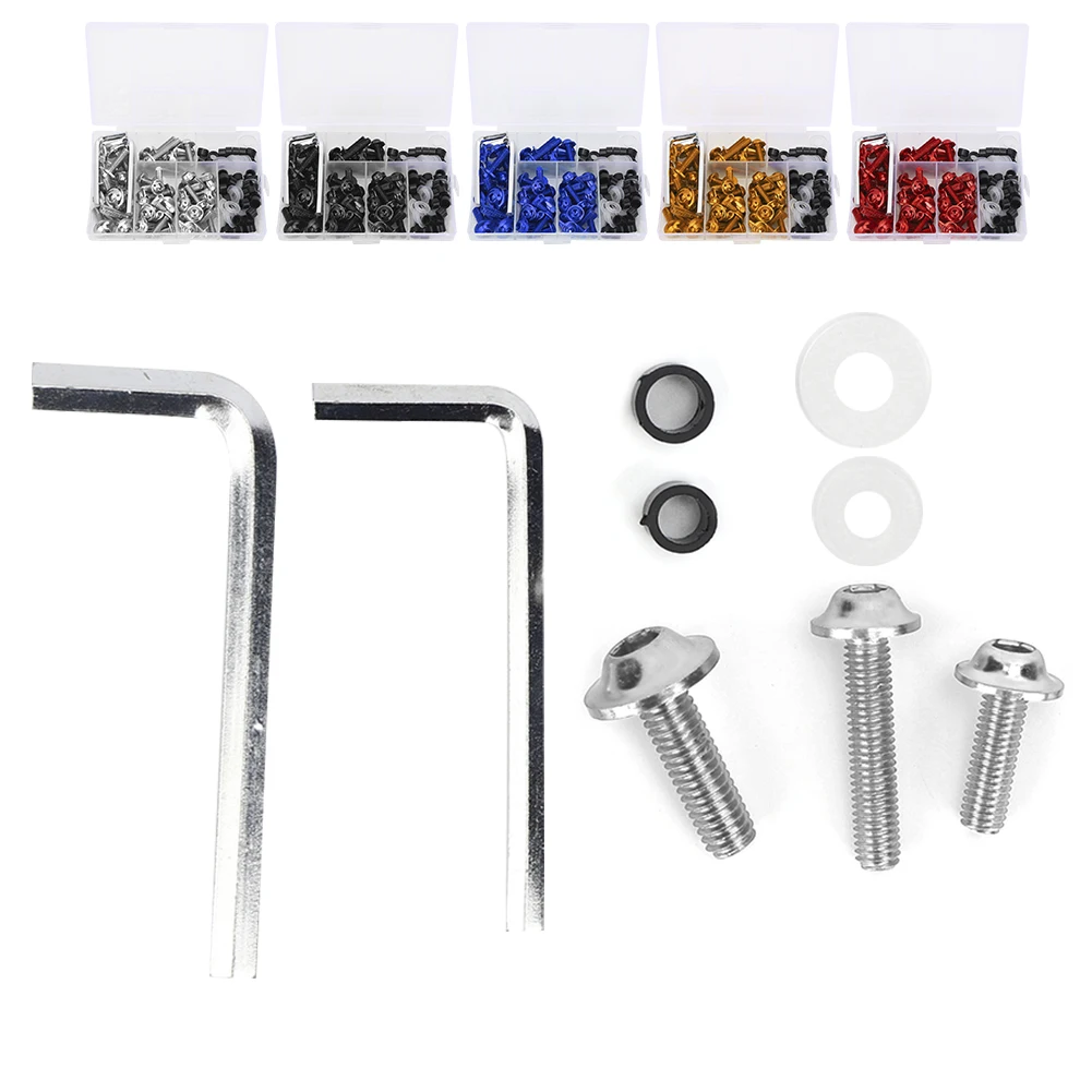 Motorcycle Fairing Bolts Kit, 158Pcs/Set Universal Fairing Bolts Gasket Wrench Kit Motorcycle Accessory 
Motorcycle Fairing Bolts Kit, 158Pcs/Set Universal Fairing Bolts Gasket Wrench Kit Motorcycle Accessory