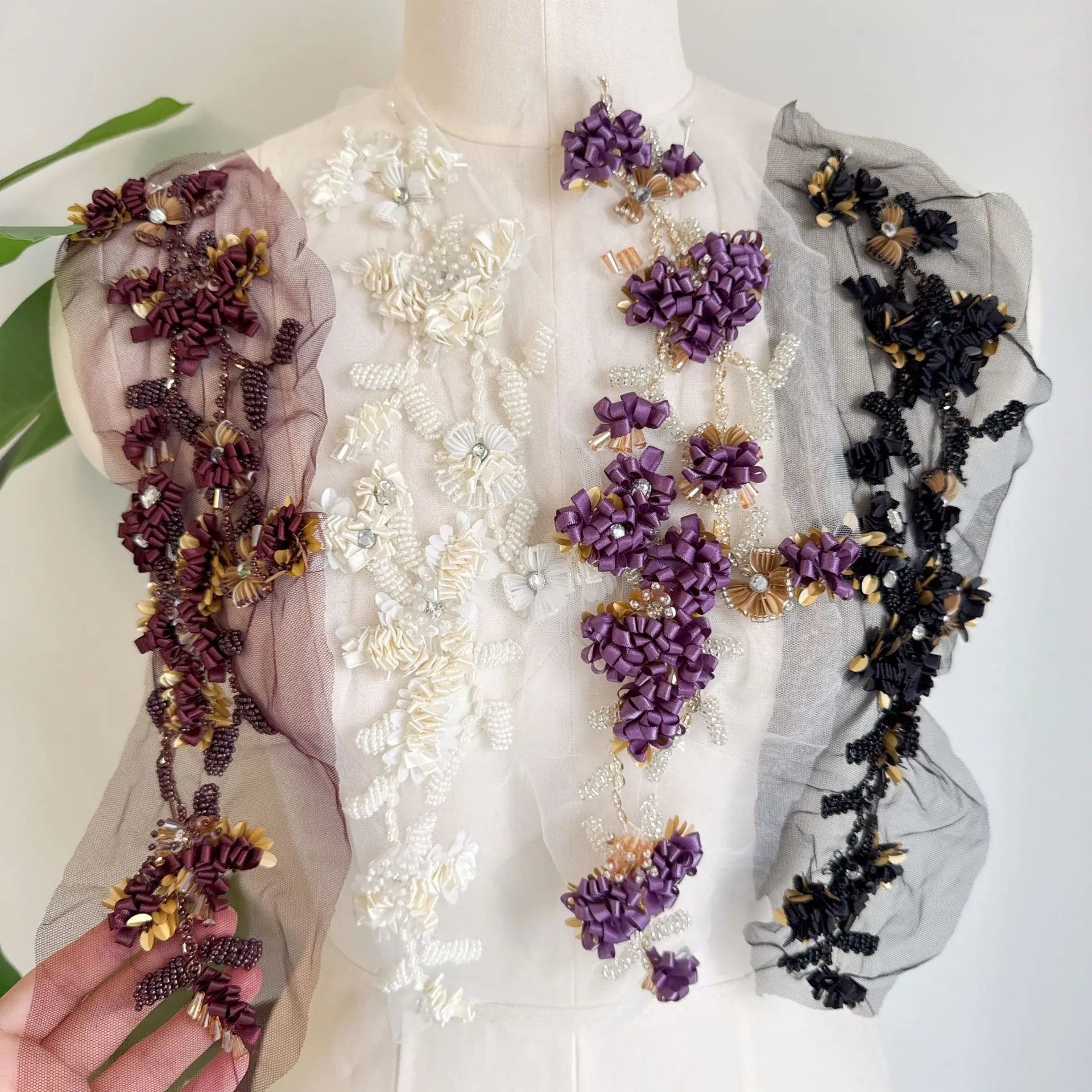 New Colorful Handmade 3D Woven Ribbon Flower Designer Beaded Rhinestone Embroidery Applique Bag Jacket Clothing
New Colorful Handmade 3D Woven Ribbon Flower Designer Beaded Rhinestone Embroidery Applique Bag Jacket Clothing