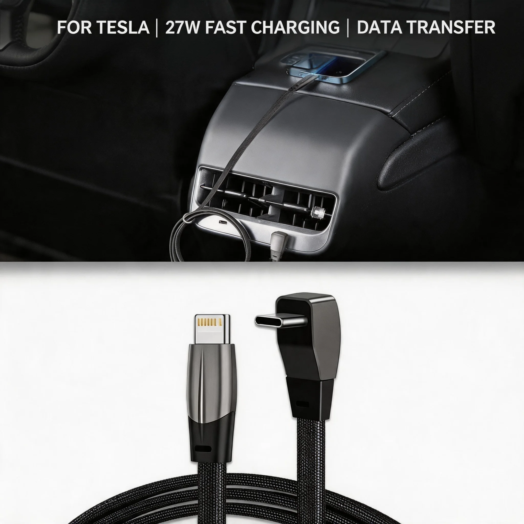 PD Charge Accessories 60/27W Fast Charging Elbow Charger 1m Cable For Tesla Model 3 Highland Model Y Juniper Phone Data Charging
PD Charge Accessories 60/27W Fast Charging Elbow Charger 1m Cable For Tesla Model 3 Highland Model Y Juniper Phone Data Charging