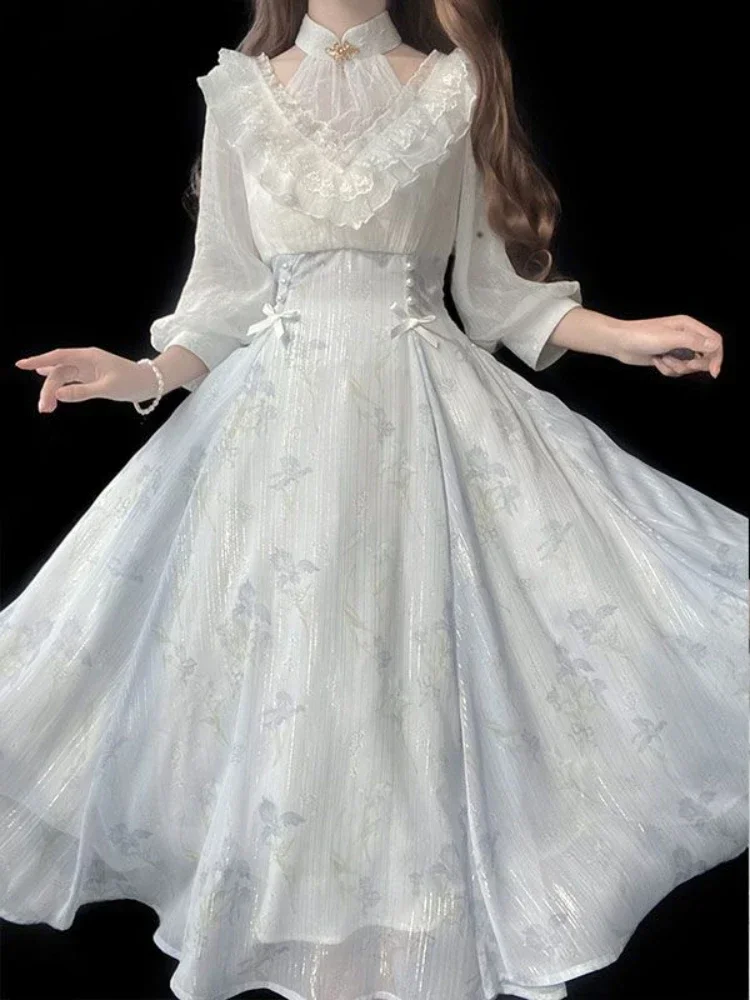 Лето 2023, вечернее вечернее платье, офисное женское французское элегантное винтажное платье миди, женское цельное платье Лолиты с цветочным принтом в Корейском стиле
Лето 2023, вечернее вечернее платье, офисное женское французское элегантное винтажное платье миди, женское цельное платье Лолиты с цветочным принтом в Корейском стиле