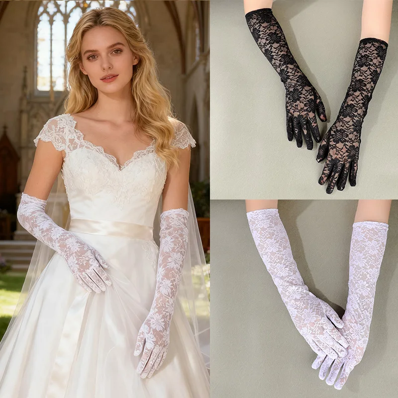 White Lace Long Bridal Gloves Women Sexy Hollow Lace Gloves Breathable Sheer Wedding Elegant Gloves Woman HLST02
White Lace Long Bridal Gloves Women Sexy Hollow Lace Gloves Breathable Sheer Wedding Elegant Gloves Woman HLST02