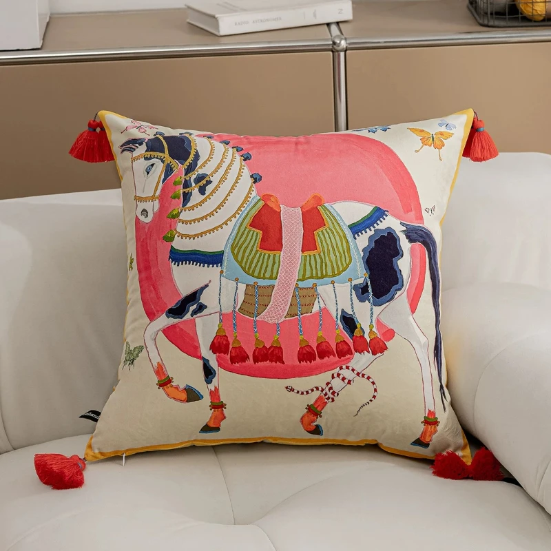 Year of the Horse HD Double-Sided Printed Pillowcase, Vermilion Red Horse Square Pillow, Office Sofa Bed Headrest Cover
Year of the Horse HD Double-Sided Printed Pillowcase, Vermilion Red Horse Square Pillow, Office Sofa Bed Headrest Cover