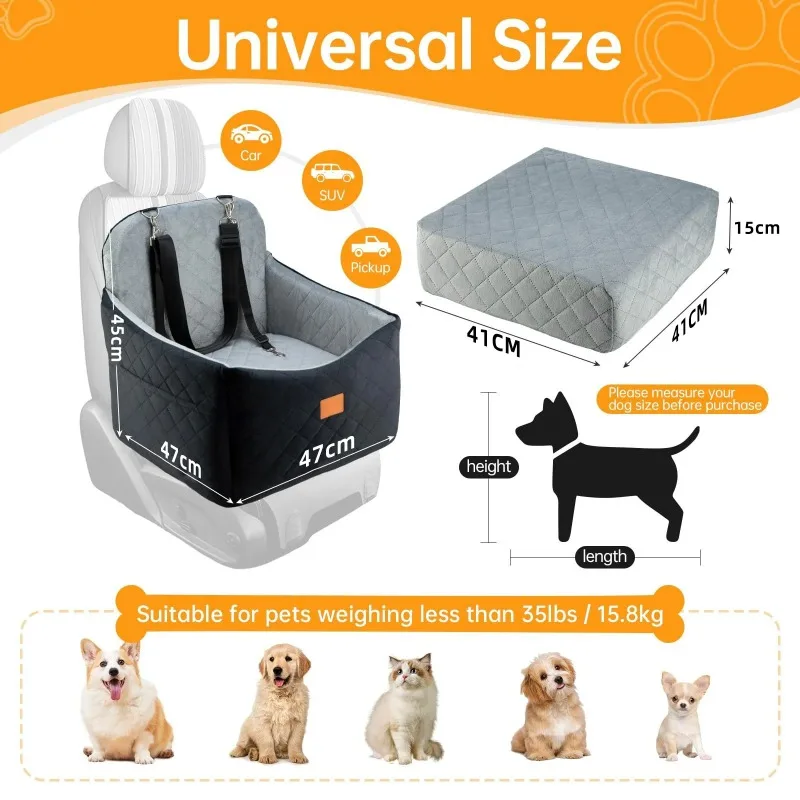 Dog Booster Car Seat for Small Medium Dogs Memory Foam Cushion Detachable Washable with 2 Safety Leashes
Dog Booster Car Seat for Small Medium Dogs Memory Foam Cushion Detachable Washable with 2 Safety Leashes