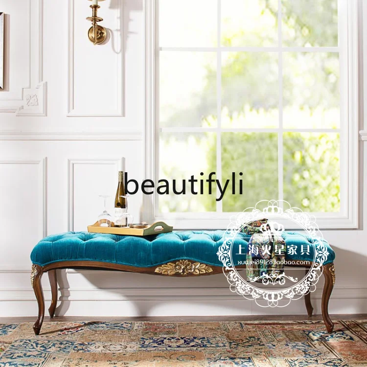 European neoclassical solid wood fabric coffee table American country carved bedside stool sofa stool modern simplicity
European neoclassical solid wood fabric coffee table American country carved bedside stool sofa stool modern simplicity