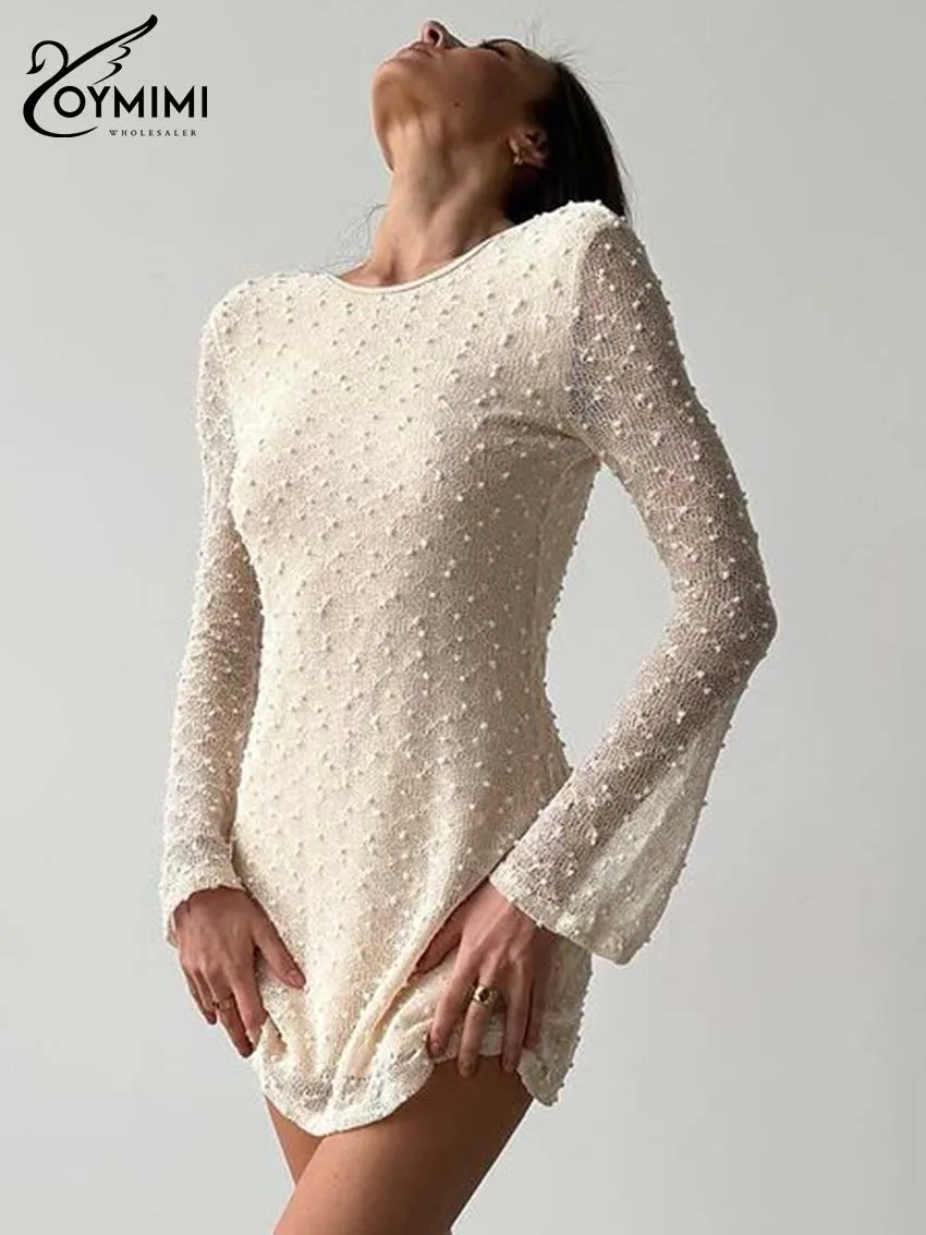 Oymimi Casual Beige O-Neck Women's Dress Fashion Long Sleeve Lace-Up Open Back Dresses Elegant Straight Mini Dresses Streetwear
Oymimi Casual Beige O-Neck Women's Dress Fashion Long Sleeve Lace-Up Open Back Dresses Elegant Straight Mini Dresses Streetwear