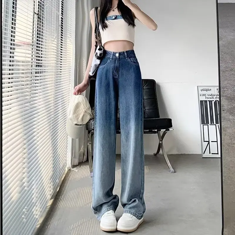 Gradient Wide Leg Jeans Women's Summer Thin2024New High Waist Straight Loose Drooping Mop Pants
Gradient Wide Leg Jeans Women's Summer Thin2024New High Waist Straight Loose Drooping Mop Pants