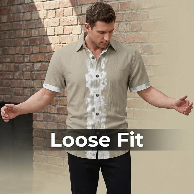 GUWU Mens Trendy Ink Painting Graffiti Linen Short Sleeve Shirts Retro Loose Lapel Casual Tops
GUWU Mens Trendy Ink Painting Graffiti Linen Short Sleeve Shirts Retro Loose Lapel Casual Tops