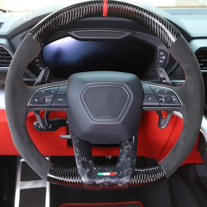 For Lamborghini URUS Real Dry Carbon Fiber Steering Wheel Trim Cover Sticker modification 2018-2021 Accessoris Black
For Lamborghini URUS Real Dry Carbon Fiber Steering Wheel Trim Cover Sticker modification 2018-2021 Accessoris Black