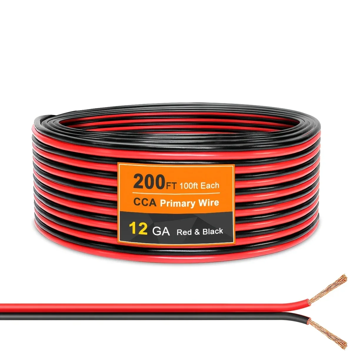 KEEHOME 12AWG CCA Electrical Wire | 2 Core Flat Parallel Insulated Twisted Cable, 100ft Red and 100ft Black, 12 Gauge Automotive Wire Extension for Car Audio, Low Voltage (31m), Without Battery
KEEHOME 12AWG CCA Electrical Wire | 2 Core Flat Parallel Insulated Twisted Cable, 100ft Red and 100ft Black, 12 Gauge Automotive Wire Extension for Car Audio, Low Voltage (31m), Without Battery