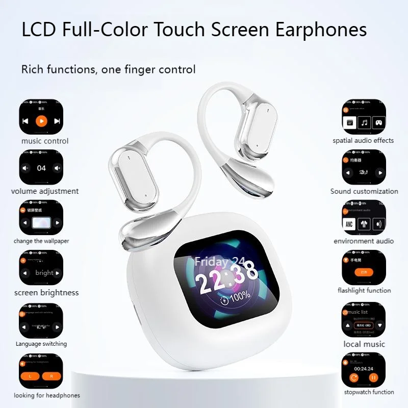 AI Translation Earbuds With 144 Language Bluetooth 5.4 LCD Touch Screen Noise Noise Reduction Ows Ear Hook Sport Earphone For
AI Translation Earbuds With 144 Language Bluetooth 5.4 LCD Touch Screen Noise Noise Reduction Ows Ear Hook Sport Earphone For