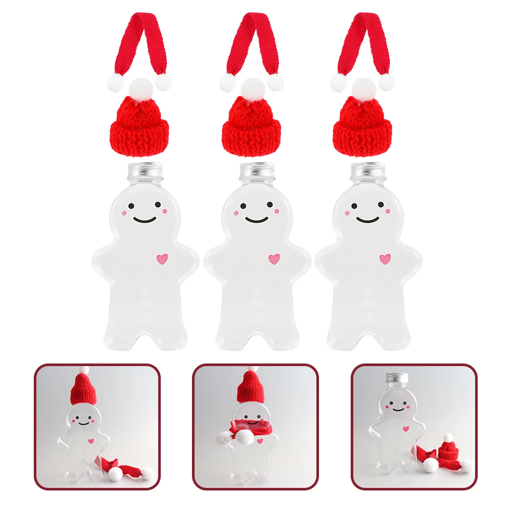 Gingerbread Man Drink Bottle Set Transparent PET Juice Containers Shatterproof Protein Beverage Bottles for Christmas Party
Gingerbread Man Drink Bottle Set Transparent PET Juice Containers Shatterproof Protein Beverage Bottles for Christmas Party
