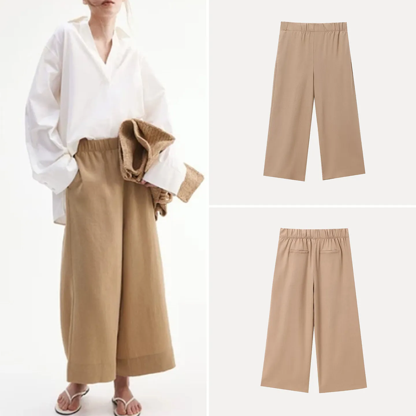 Women's Fashionable Casual Wide Leg Pants Elastic Waist Summer 2026 New Style Versatile Loose Fit Trousers for Ladies
Women's Fashionable Casual Wide Leg Pants Elastic Waist Summer 2026 New Style Versatile Loose Fit Trousers for Ladies