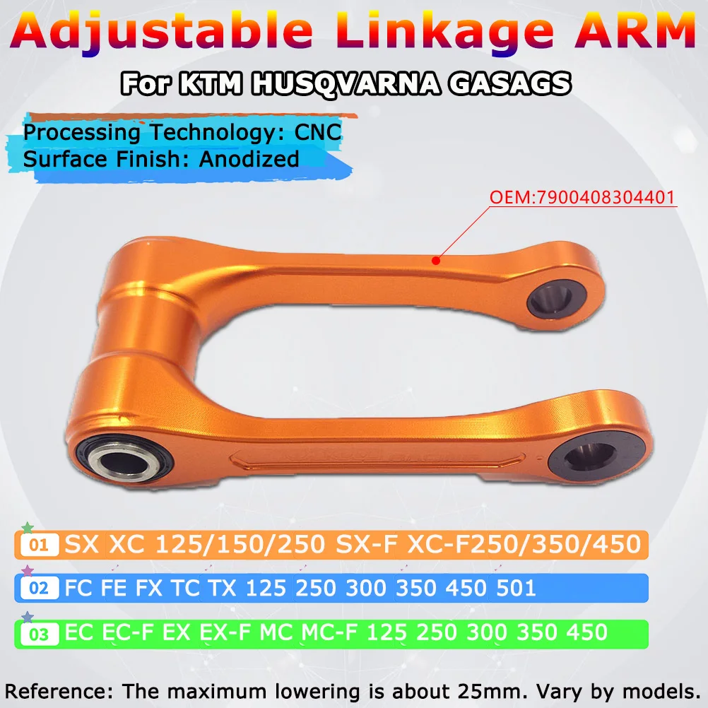 For KTM Motorcycle Adjustable Linkage ARM SX SXF XC XCF HUSQVARNA FC FE TC TE GASGAS EC ECF EX EXF MC Connecting Rod Assembly
For KTM Motorcycle Adjustable Linkage ARM SX SXF XC XCF HUSQVARNA FC FE TC TE GASGAS EC ECF EX EXF MC Connecting Rod Assembly