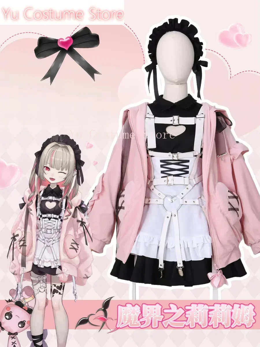 Yutuber VTuber Makaino Ririmu Cosplay Costumes Women Cute Party Suit Pink Coat Dress Halloween Carnival Uniform Custom Made
Yutuber VTuber Makaino Ririmu Cosplay Costumes Women Cute Party Suit Pink Coat Dress Halloween Carnival Uniform Custom Made