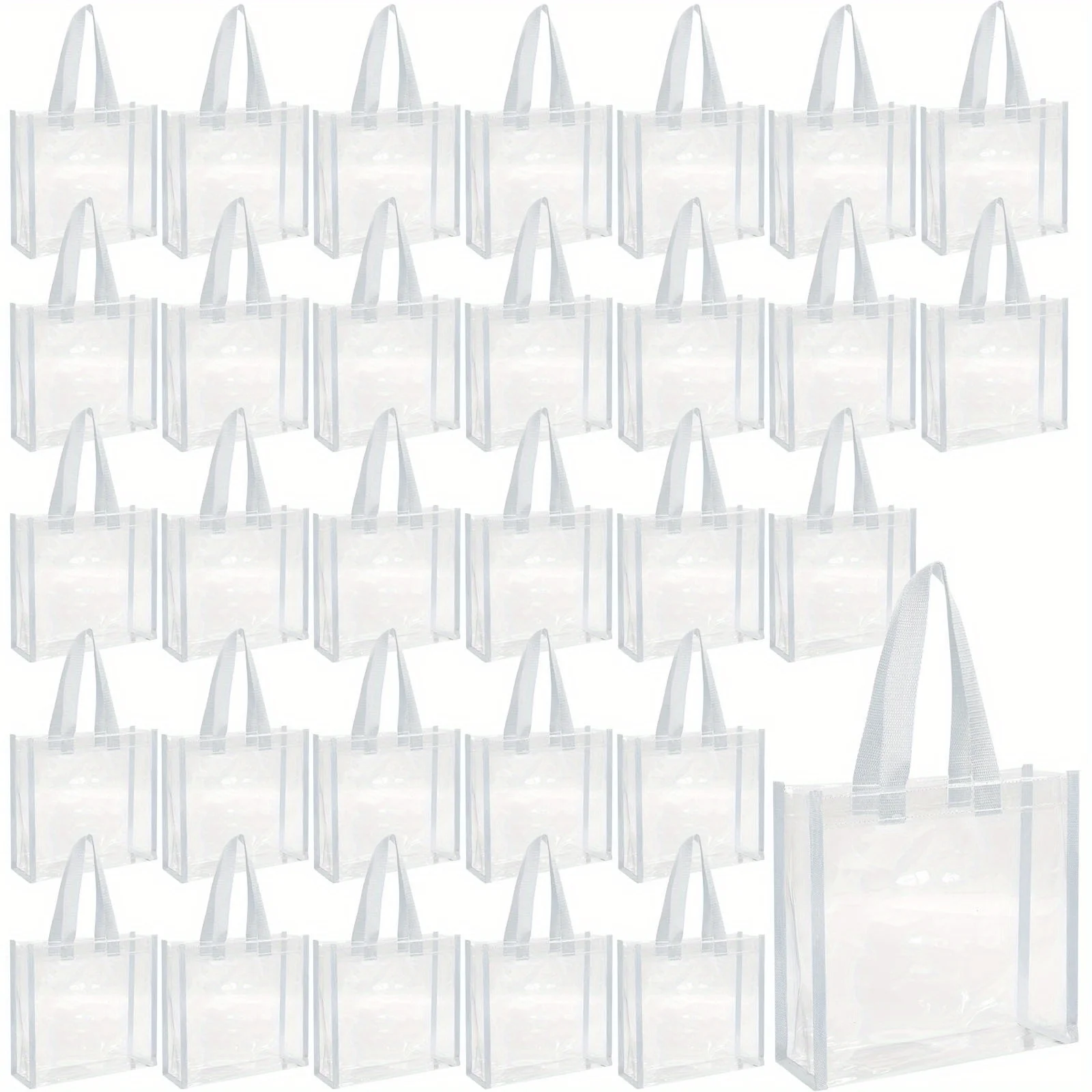 30 Pack Party Handheld Gift Pack 12x12x6 Inch Clear Tote Bag Stadium Approved Bulk Plastic Beach Tote Gift Bag With Handle
30 Pack Party Handheld Gift Pack 12x12x6 Inch Clear Tote Bag Stadium Approved Bulk Plastic Beach Tote Gift Bag With Handle