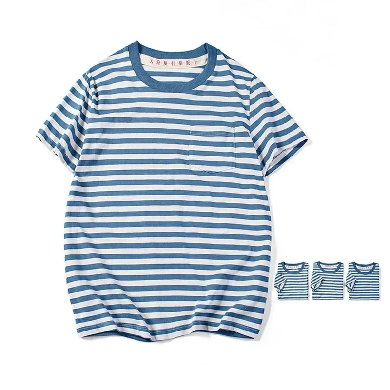 Japanese Retro Blue Striped T Shirt Mens Cotton Casual Tshirts Men Summer Streetwear Sailor Dress Unisex Oversized Breton Tops
Japanese Retro Blue Striped T Shirt Mens Cotton Casual Tshirts Men Summer Streetwear Sailor Dress Unisex Oversized Breton Tops