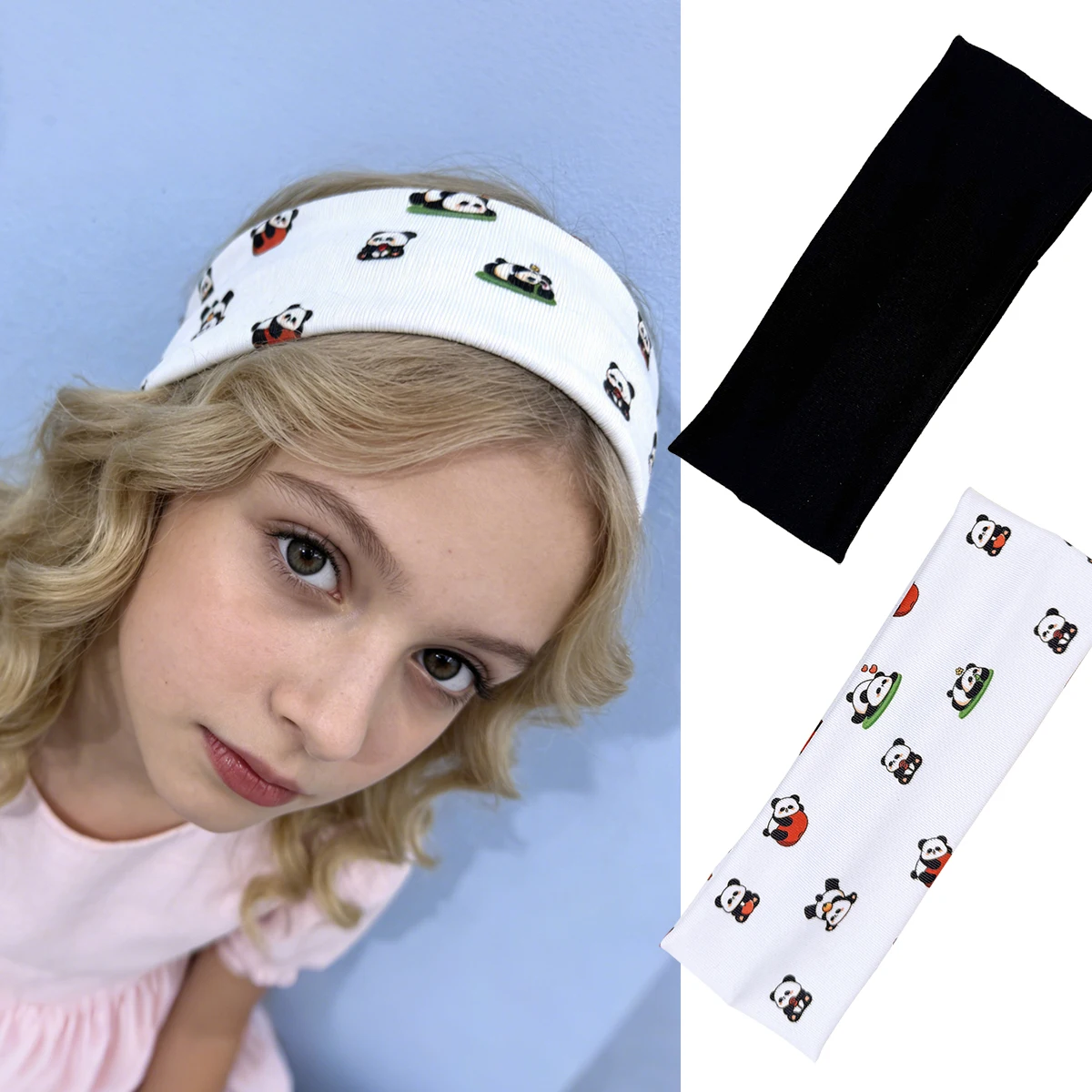 2 pieces of women's casual cute cartoon panda printed hair accessory headband for sports, a fashionable combination set
2 pieces of women's casual cute cartoon panda printed hair accessory headband for sports, a fashionable combination set