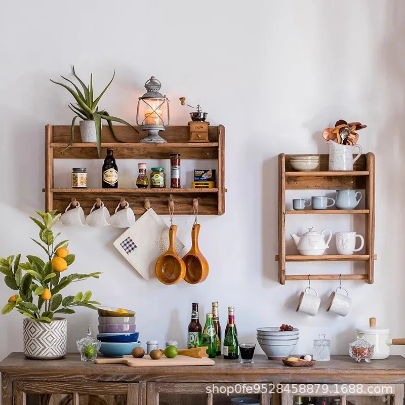 Solid wood rack Natural old wood wall cabinet Hanging cabinet Kitchen wall Multifunctional hanger Wooden retro display cabinet
Solid wood rack Natural old wood wall cabinet Hanging cabinet Kitchen wall Multifunctional hanger Wooden retro display cabinet