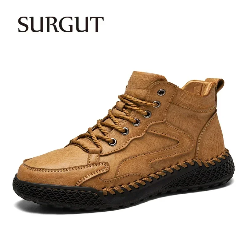 SURGUT Leather Men Ankle Boots Comfortable Platform Walking Boots New Design Soft Leather Office Business Boots Sneakers
SURGUT Leather Men Ankle Boots Comfortable Platform Walking Boots New Design Soft Leather Office Business Boots Sneakers
