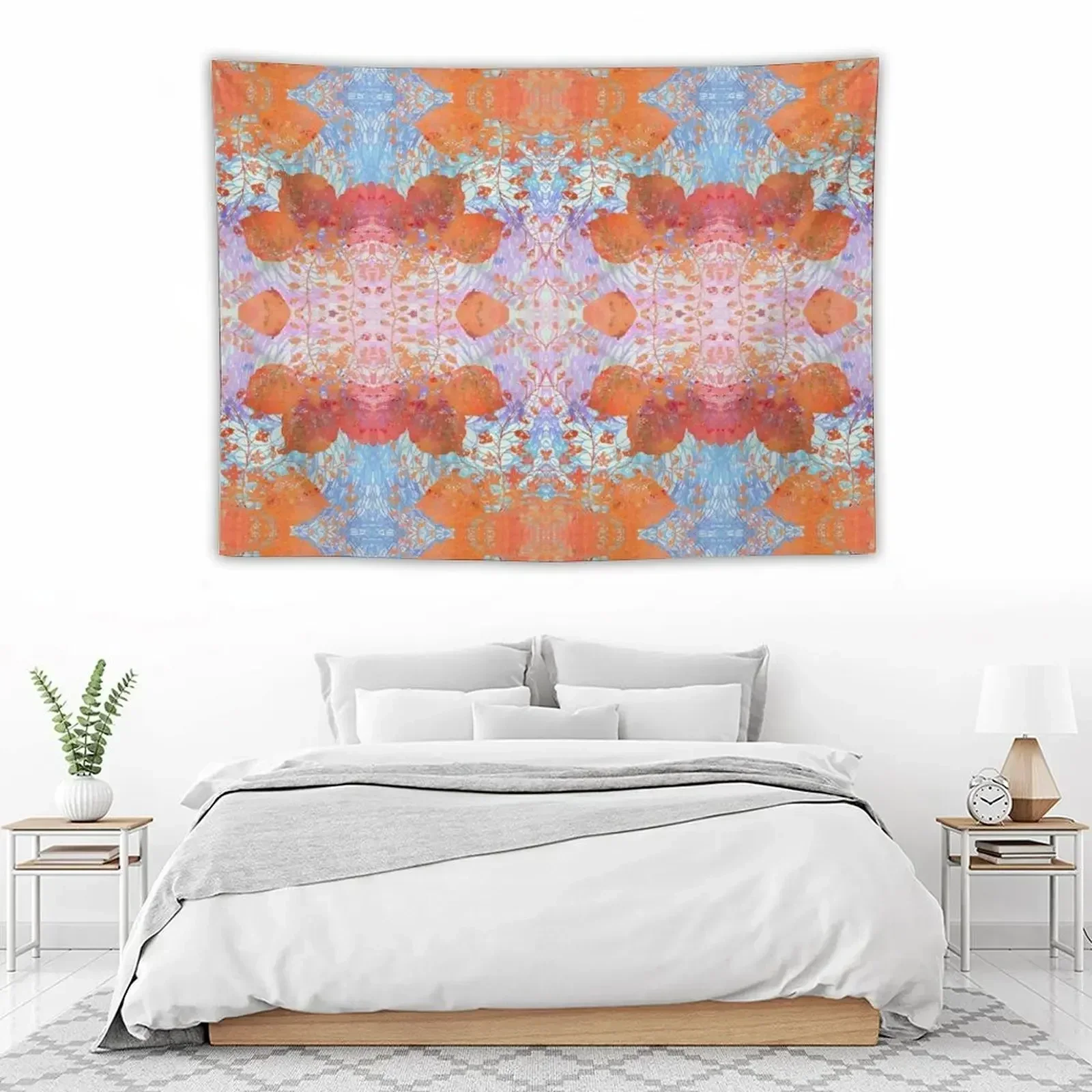 Chinoiserie Chic Delicate Floral Stencil Design - Tangerine Orange & Sky Blue Tapestry Wall Hanging Tapestry
Chinoiserie Chic Delicate Floral Stencil Design - Tangerine Orange & Sky Blue Tapestry Wall Hanging Tapestry
