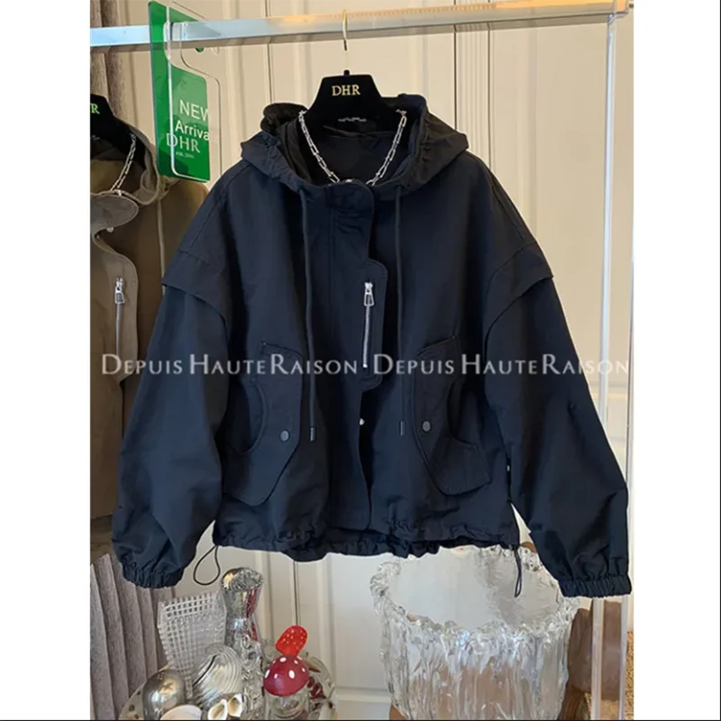 Retro Fake Two-Piece Short Coat Jacket Trendy Women's Top Spring Autumn New Style Female Jacket
Retro Fake Two-Piece Short Coat Jacket Trendy Women's Top Spring Autumn New Style Female Jacket