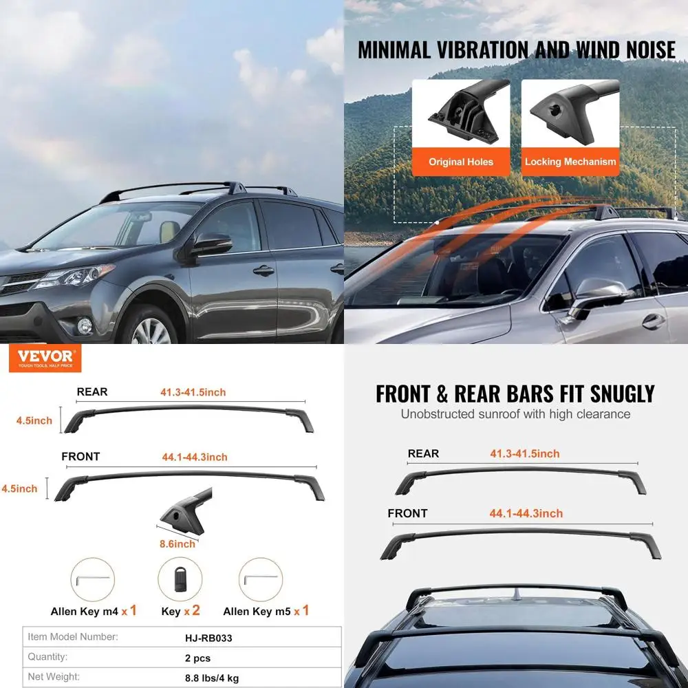 Aluminum Roof Rack Crossbars for 2020-2023 Toyota RAV4, 160lbs Capacity, Rust-Resistant with Locks, Cargo Carrier (Not for Adven
Aluminum Roof Rack Crossbars for 2020-2023 Toyota RAV4, 160lbs Capacity, Rust-Resistant with Locks, Cargo Carrier (Not for Adven