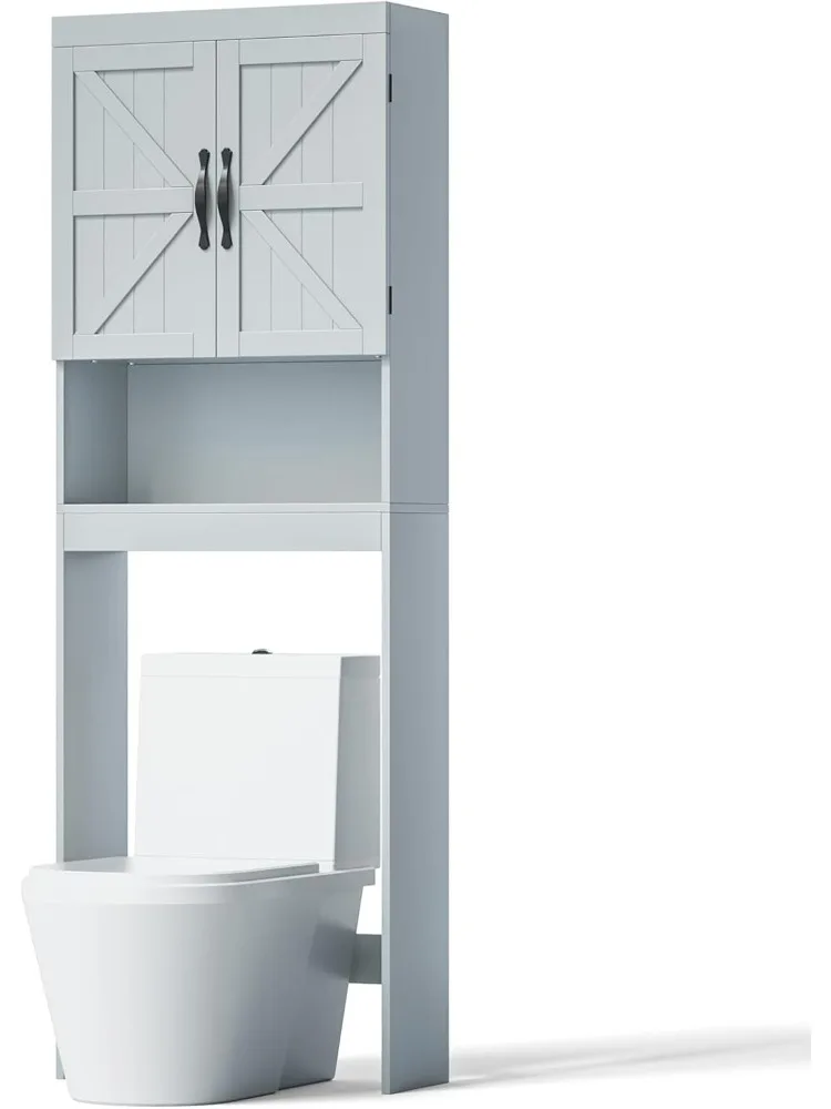 Over The Toilet Storage Cabinet, Bathroom Organizer with Adjustable Shelf, 2-Door Toilet Storage Rack, Gray
Over The Toilet Storage Cabinet, Bathroom Organizer with Adjustable Shelf, 2-Door Toilet Storage Rack, Gray
