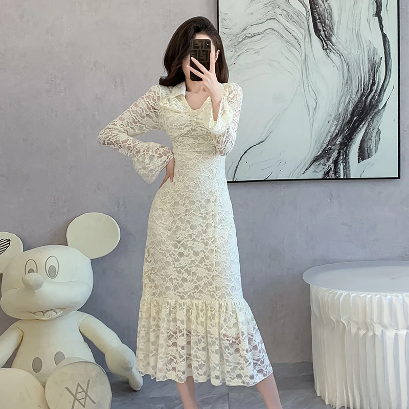 2024 Spring High end Brushed Long sleeved Lace Layup Dress with Waistband, Unique and Beautiful Small Skirt, Long Skirt
2024 Spring High end Brushed Long sleeved Lace Layup Dress with Waistband, Unique and Beautiful Small Skirt, Long Skirt