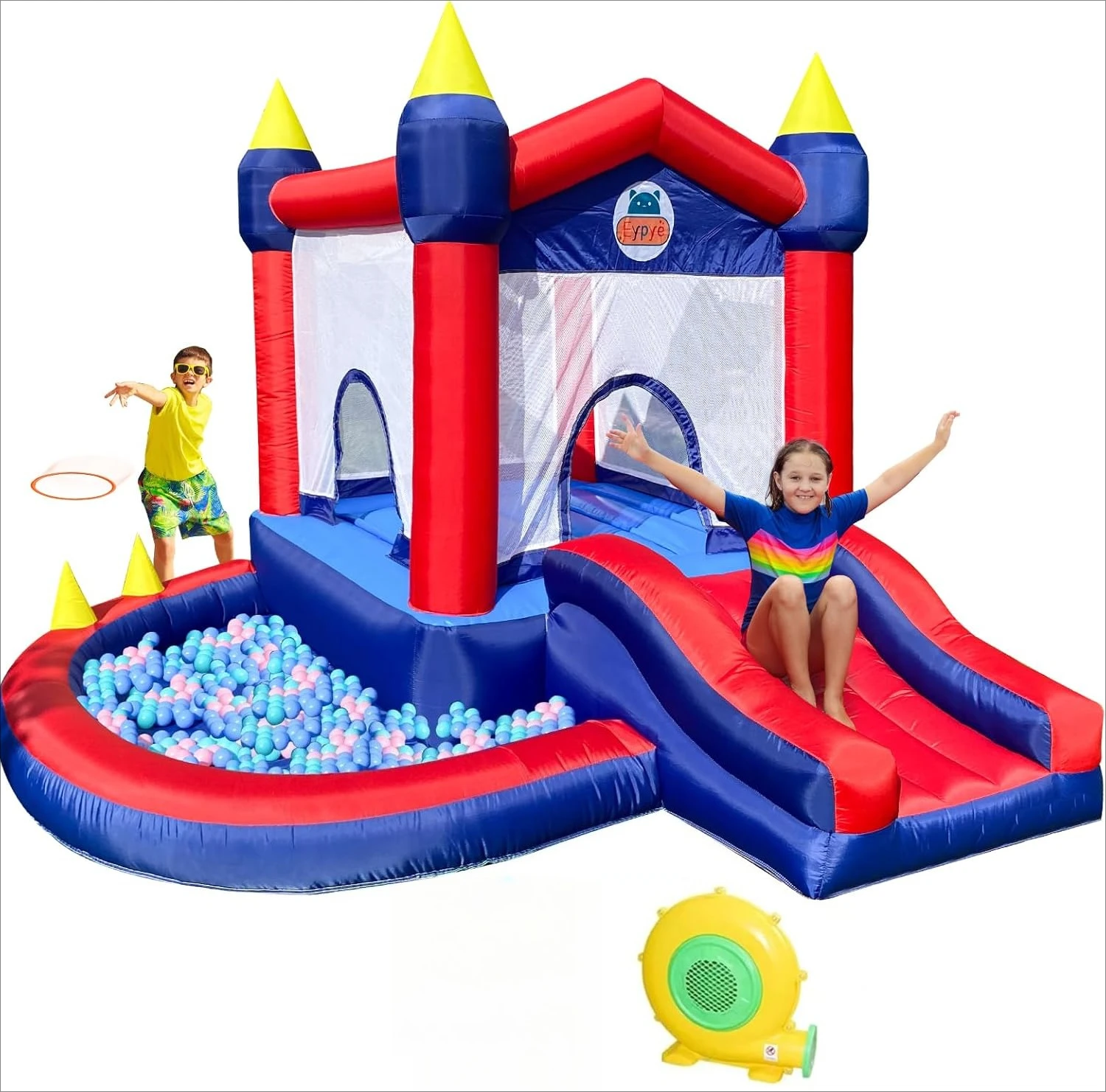 Outdoor & Indoor Mini Inflatable Bounce House with Blower Toddler Castle Kids Bouncy House with Slide air Blowe Birthday Party Gift
Outdoor & Indoor Mini Inflatable Bounce House with Blower Toddler Castle Kids Bouncy House with Slide air Blowe Birthday Party Gift