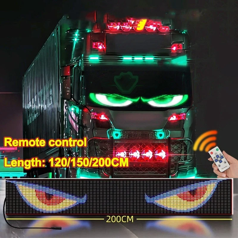 Devil Eyes Truck LED Display Flexible Matrix Panel Remote Control 24V RGB Animation Scrolling Screen Car Windshield Sign Light
Devil Eyes Truck LED Display Flexible Matrix Panel Remote Control 24V RGB Animation Scrolling Screen Car Windshield Sign Light