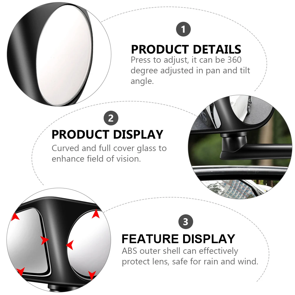 1Pair Car Rearview Mirror Press to Adjust 360 Degree Rotatable Convex Design for Enhanced Safety Car Rearview Mirror
1Pair Car Rearview Mirror Press to Adjust 360 Degree Rotatable Convex Design for Enhanced Safety Car Rearview Mirror