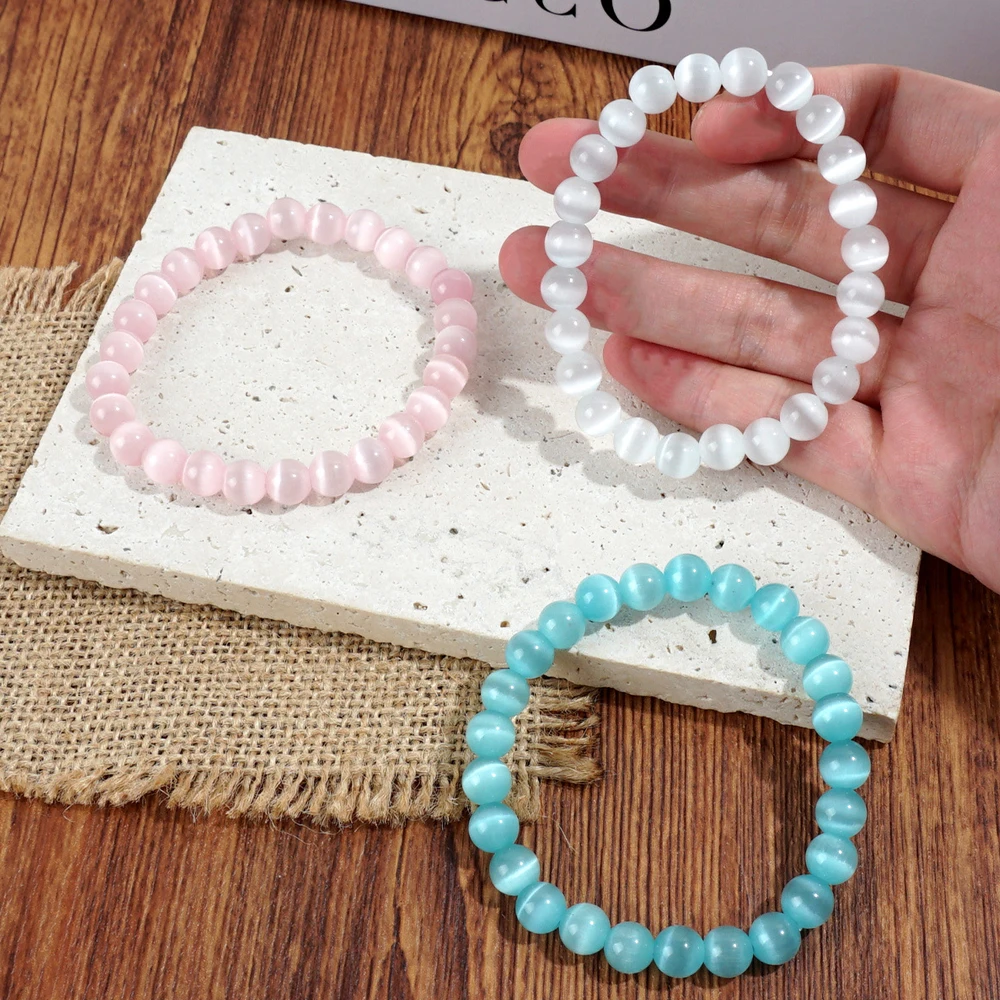 Women 8 mm White Pink Blue Green Wishing Stone Moon Beads Accessory Girl Meditation Stone Bracelet Stretch Bangles Mineral Yoga
Women 8 mm White Pink Blue Green Wishing Stone Moon Beads Accessory Girl Meditation Stone Bracelet Stretch Bangles Mineral Yoga
