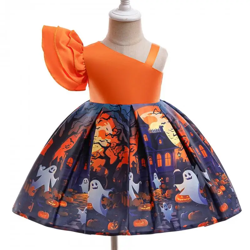 Halloween Girl's New Pumpkin Print Cartoon Cute Irregular Collar Flying Sleeve Princess Dress School Party Cosplay Dress
Halloween Girl's New Pumpkin Print Cartoon Cute Irregular Collar Flying Sleeve Princess Dress School Party Cosplay Dress