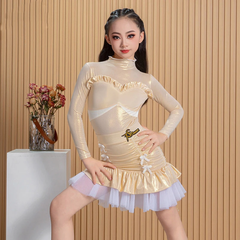 Костюм для латиноамериканских танцев для девочек и детей, шифоновая юбка-полусолнце с горячим тиснением, костюм для выступлений и тренировок
Костюм для латиноамериканских танцев для девочек и детей, шифоновая юбка-полусолнце с горячим тиснением, костюм для выступлений и тренировок