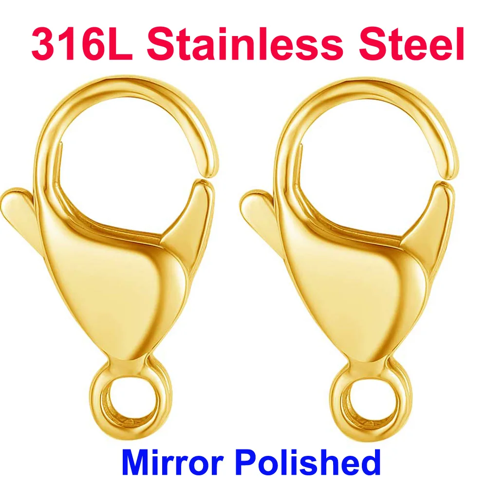 20/30/40 9-19mm 316L Stainless Steel Mirror Polished Lobster Clasps For Diy Jewelry Making Necklace Bracelet Findings Wholesale
20/30/40 9-19mm 316L Stainless Steel Mirror Polished Lobster Clasps For Diy Jewelry Making Necklace Bracelet Findings Wholesale