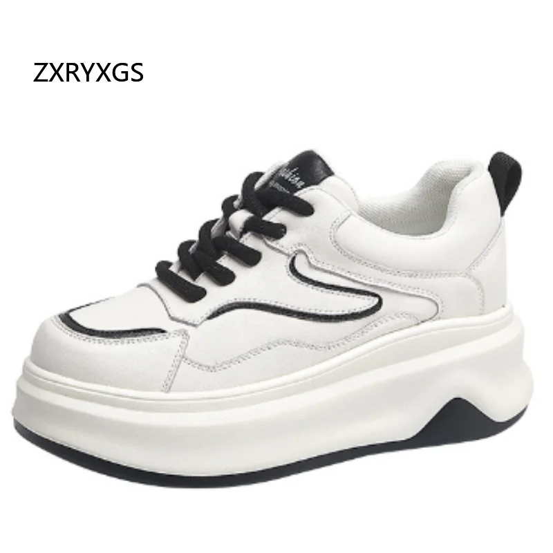 ZXRYXG, новинка 2025, осенняя женская обувь из натуральной кожи белого цвета на шнуровке, кроссовки для отдыха на толстой подошве внутри, туфли-лифты 
ZXRYXG, новинка 2025, осенняя женская обувь из натуральной кожи белого цвета на шнуровке, кроссовки для отдыха на толстой подошве внутри, туфли-лифты